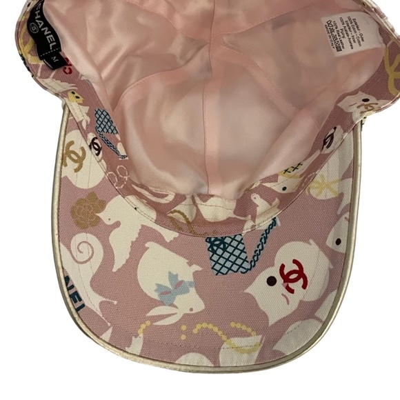 CHANEL  RARE LIGHT PINK CC ANIMAL PRINT CAP $1,950.00 - Picture 4 of 5